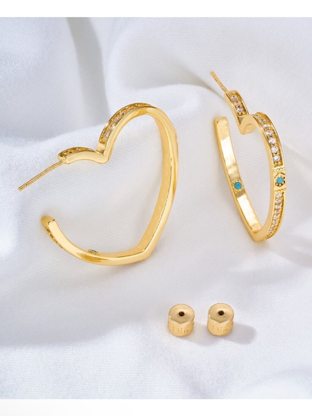 New Alicia Bonnie Amora Gold Plated Heart Earrings